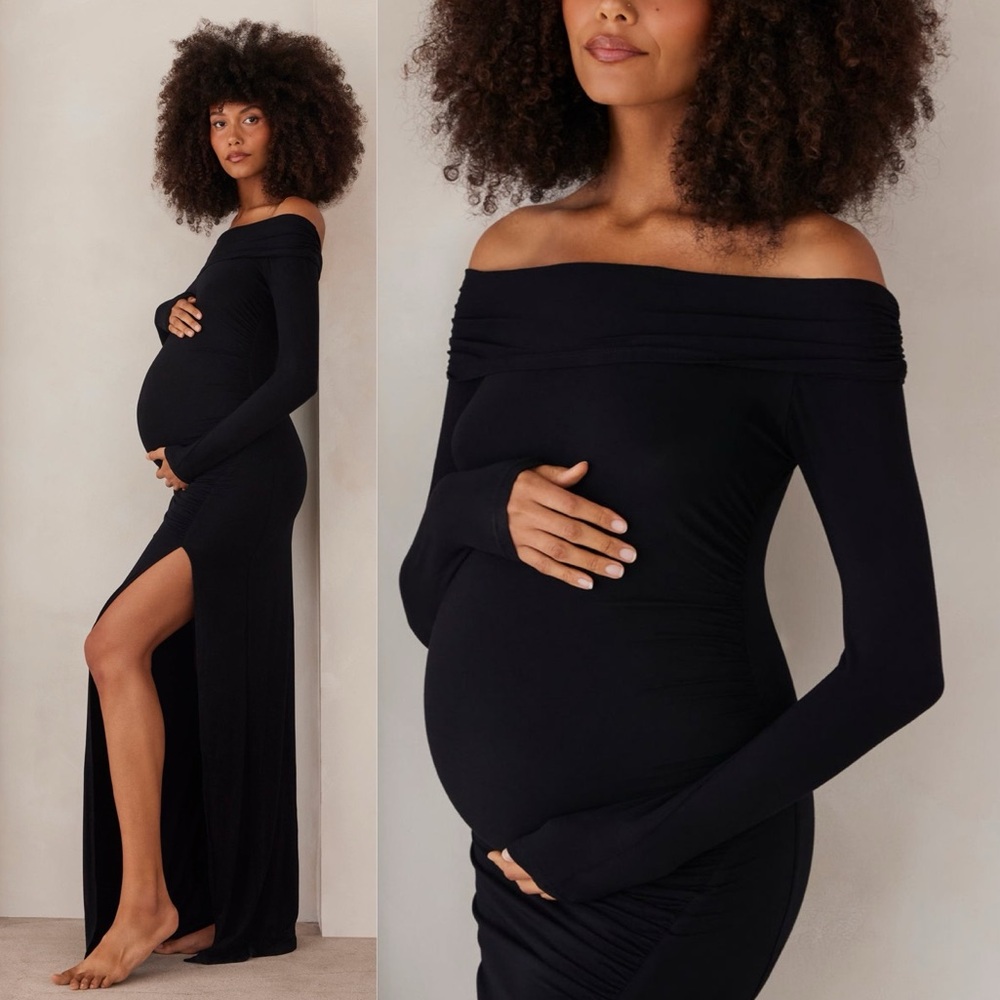 BUMPSUIT The Off The Shoulder Evening Dress in Black